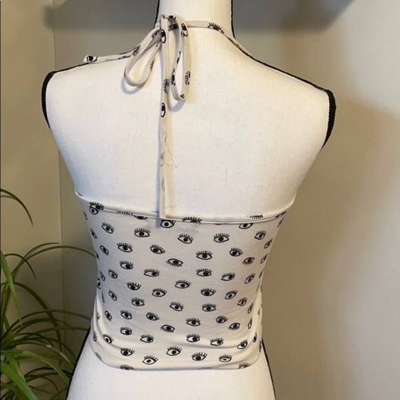 Brandy Melville Eye Cropped Halter Top - Picture 5 of 8